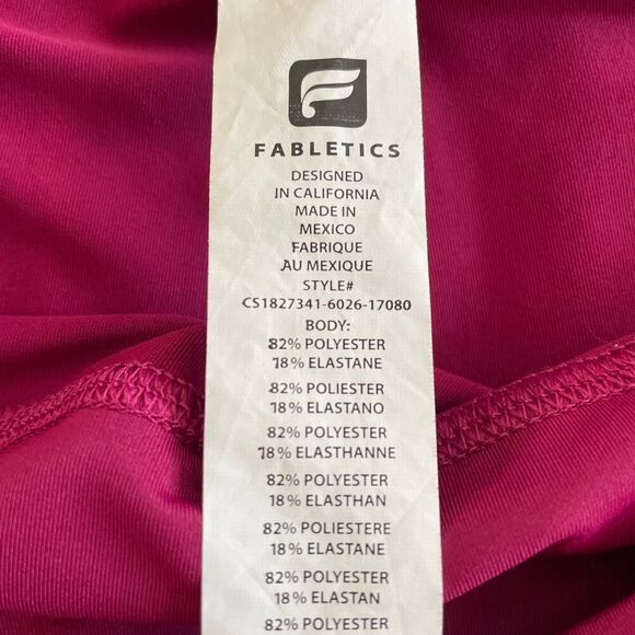 Fabletics Fuchsia Pink Raspberry Color Crop Legging - Plus Size: 2X - Picture 8 of 8